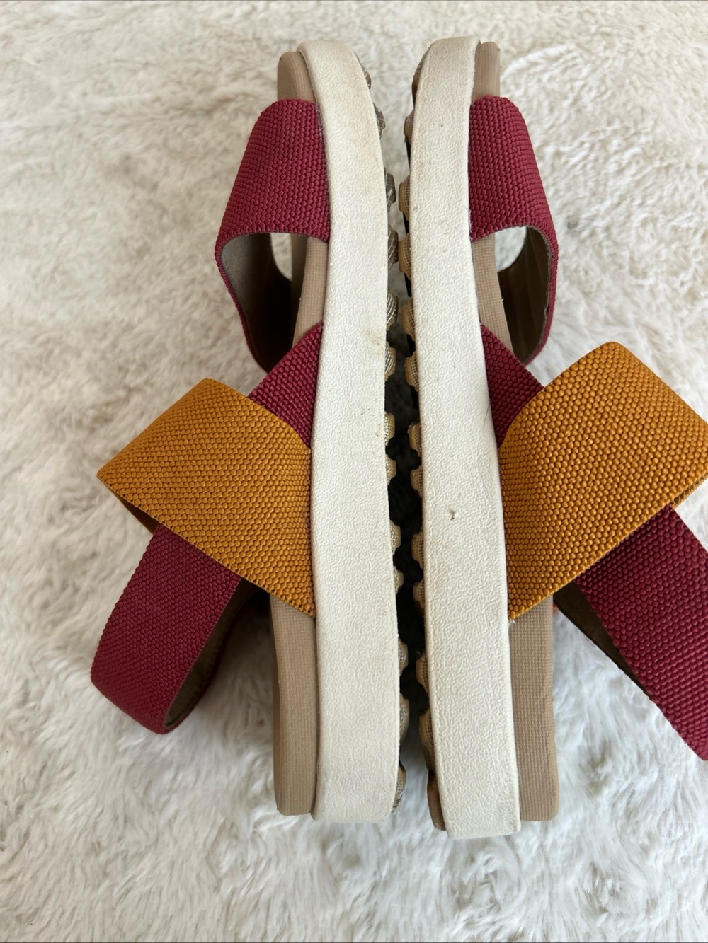 Keen Elle Backstrap Casual Open Toe Sandals Size 6 Burgundy And Mustard - Picture 5 of 6